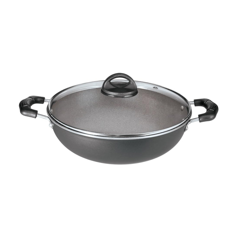 Premier Deep Kadai with Glass Lid 26 cm - Black