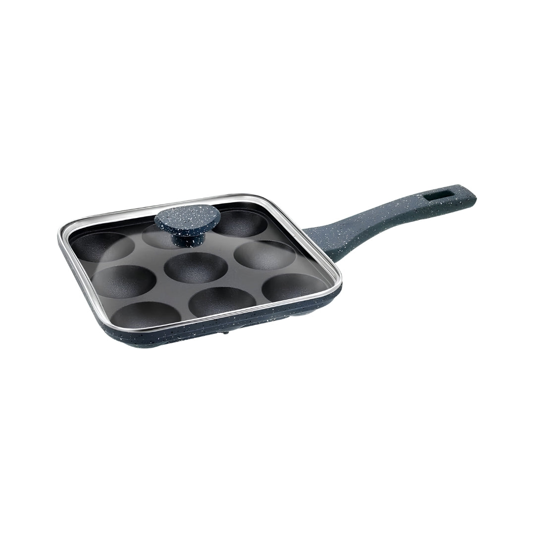 Premier Astral Non Stick Paniyaram Square Pan with Glass Lid 9 Cavity