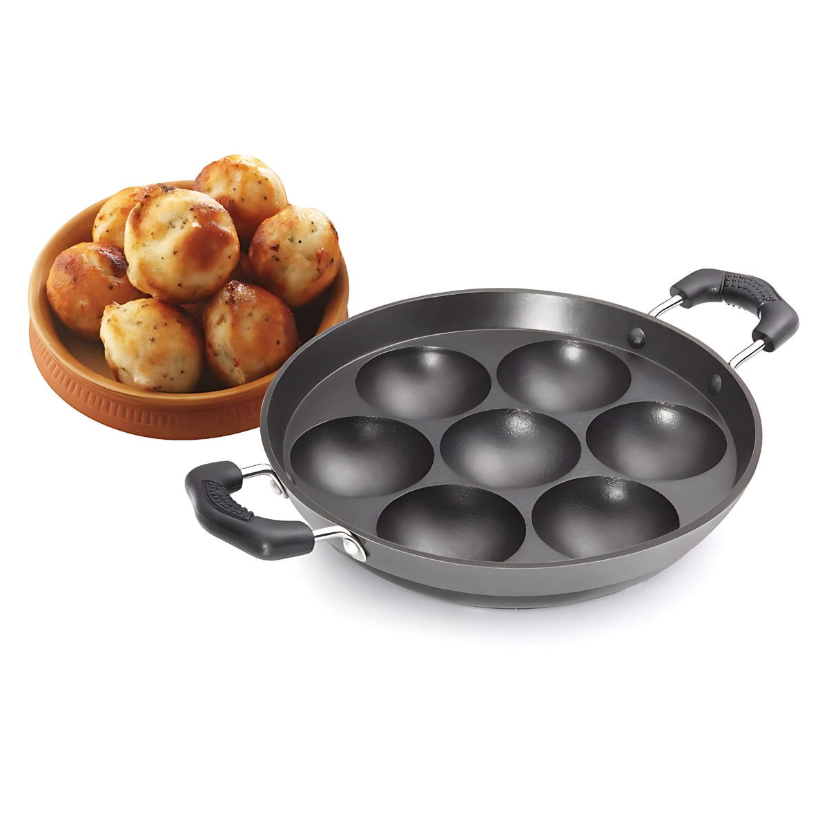 Premier Non-Stick Paniyaram Pan 7 Pit - Black_4