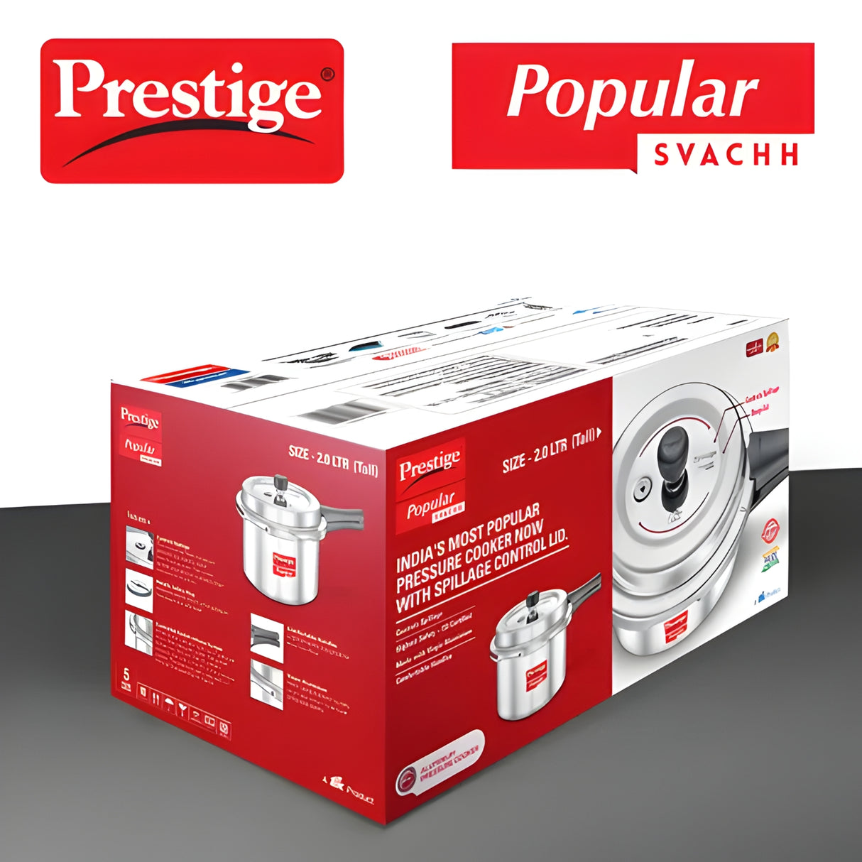 Prestige Aluminium Popular Svachh Tall Pressure Cooker 2 L_5