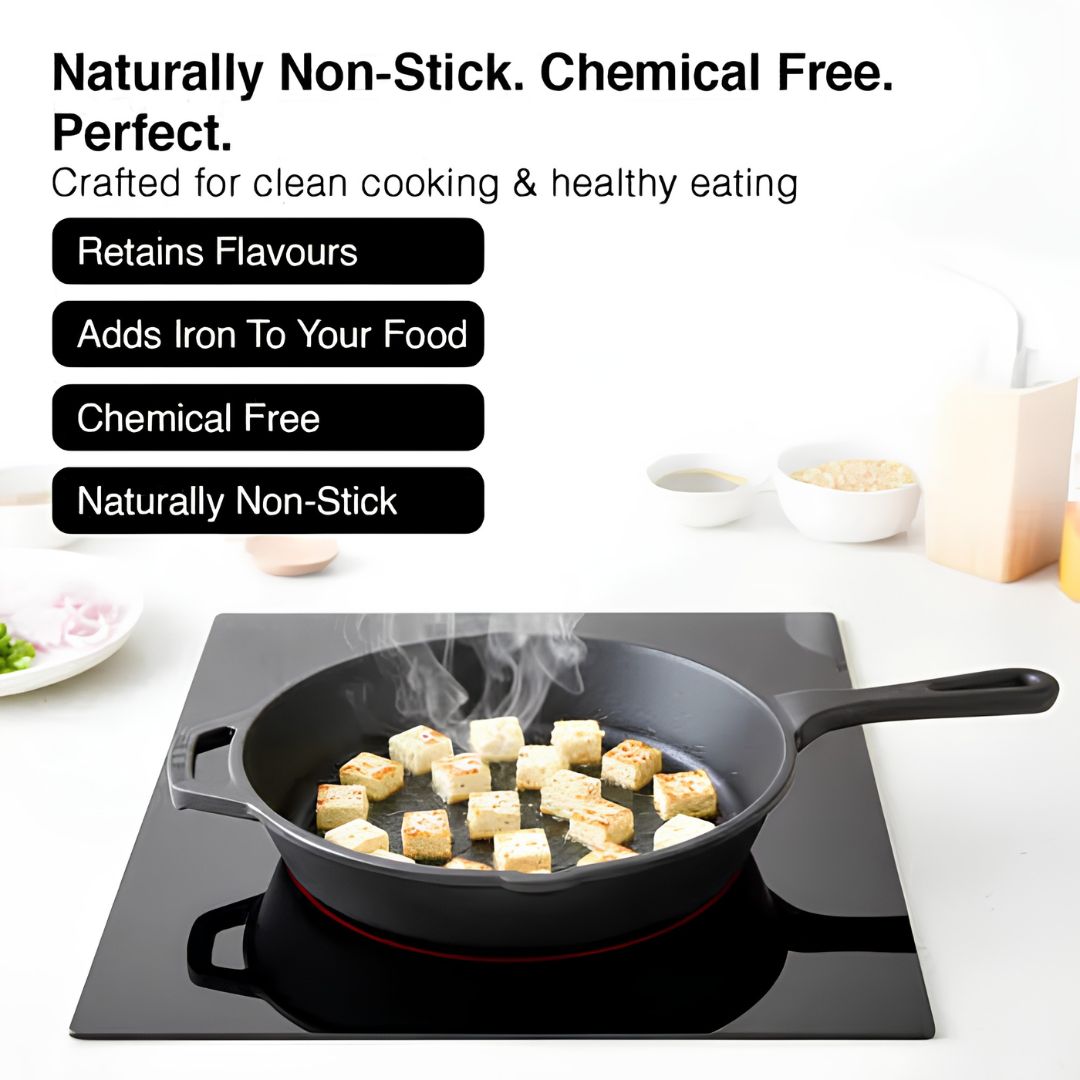 Prestige Cast Iron Scratch Resistant Round Base Fry Pan 20 cm - Black_features 4