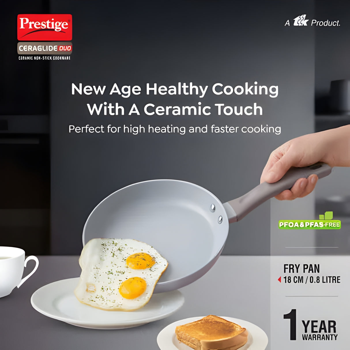 Prestige Ceraglide Duo Ceramic Coating Non Stick Fry Pan 18 cm \ 0.8 L_2
