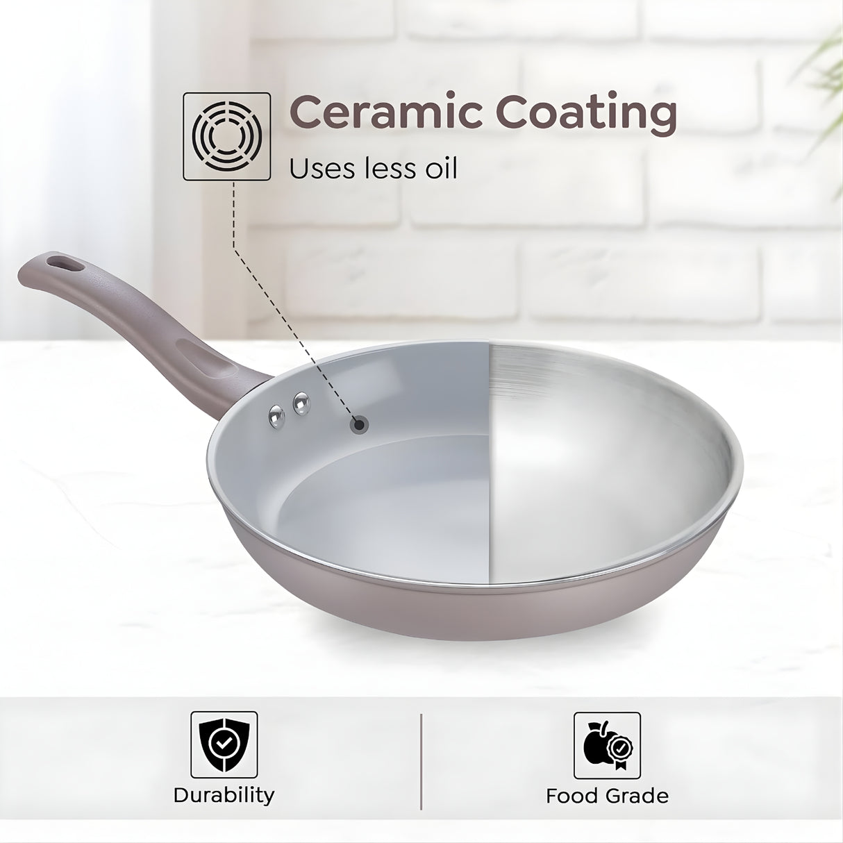 Prestige Ceraglide Duo Ceramic Coating Non Stick Fry Pan 28 cm \ 2.3 L - Grey_3