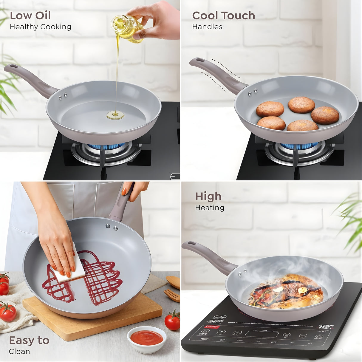 Prestige Ceraglide Duo Ceramic Coating Non Stick Fry Pan 28 cm \ 2.3 L - Grey_5