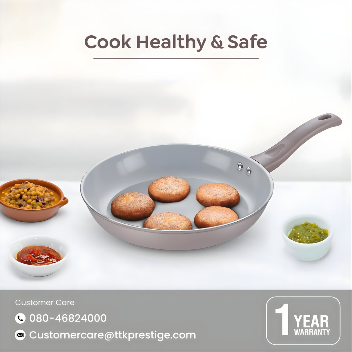 Prestige Ceraglide Duo Ceramic Coating Non Stick Fry Pan 28 cm \ 2.3 L - Grey_7