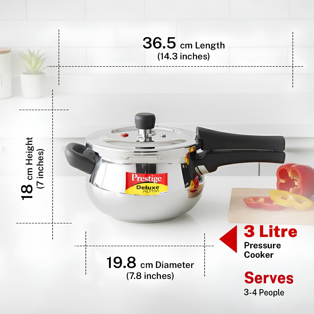 Prestige Deluxe Alpha Svachh SS Spillage Control Handi Pressure Cooker 3 L_3