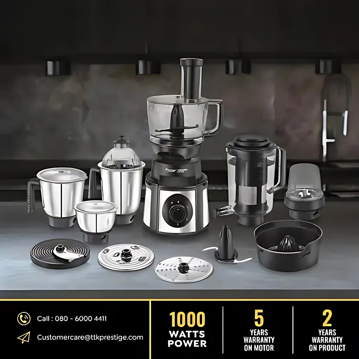 Prestige Endura Pro 42561 Mixer Grinder 1000 Watts - Black and Silver_6
