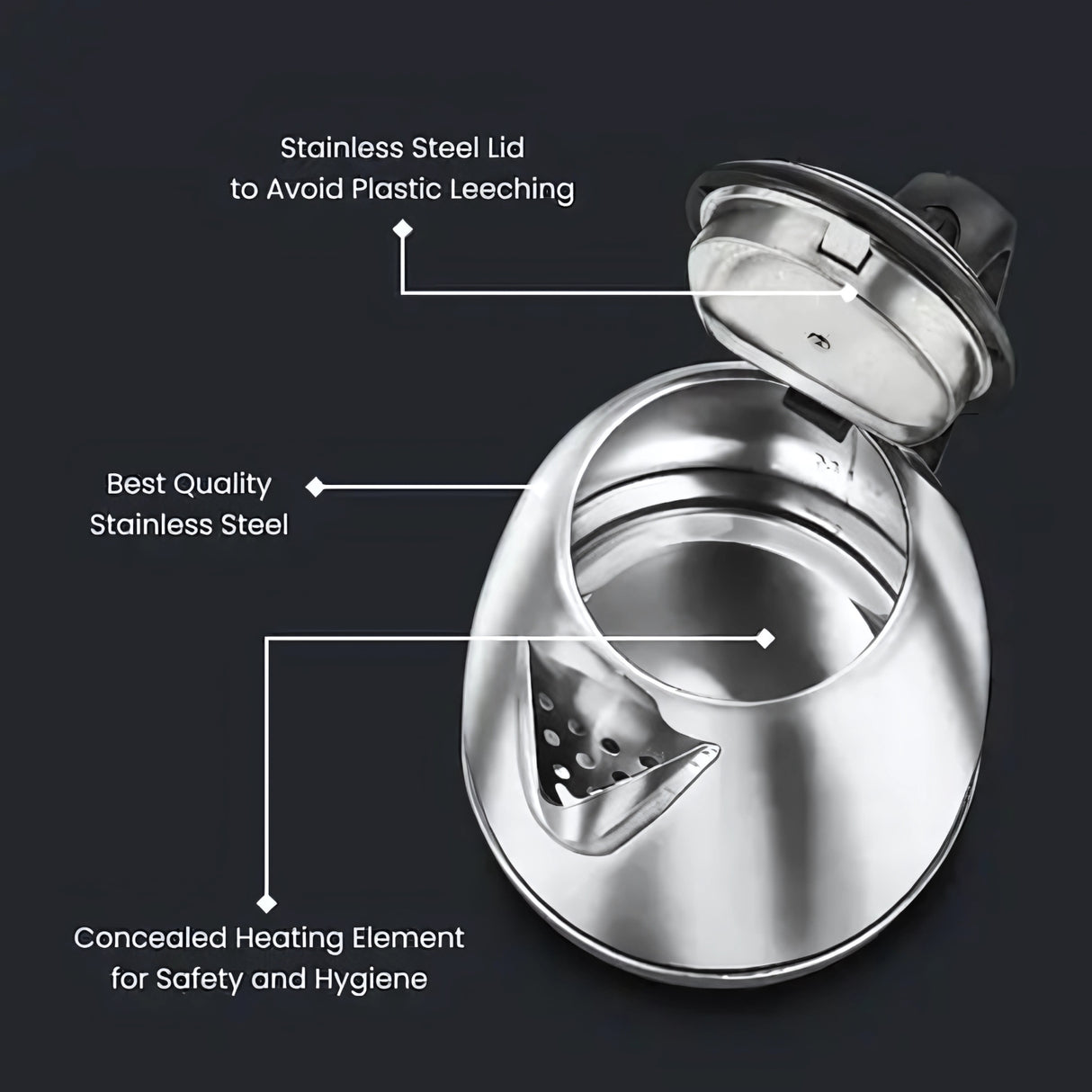 Prestige PKOSS 1.5 41587 1500W Fast Boiling Stainless Steel Electric Kettle 1.5 L - Silver_3