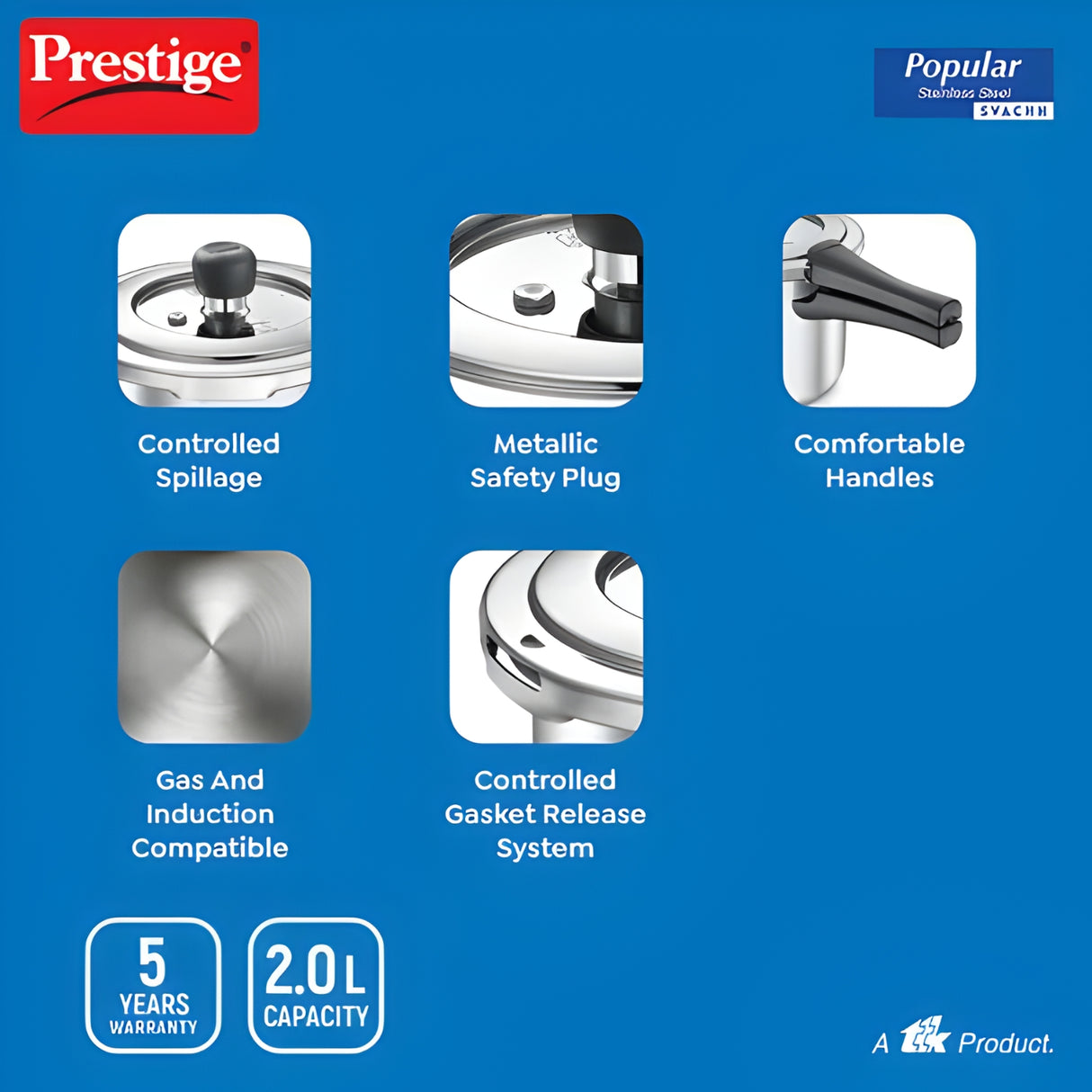 Prestige Popular Svachh SS Spillage Control Pressure Cooker 2 L_7