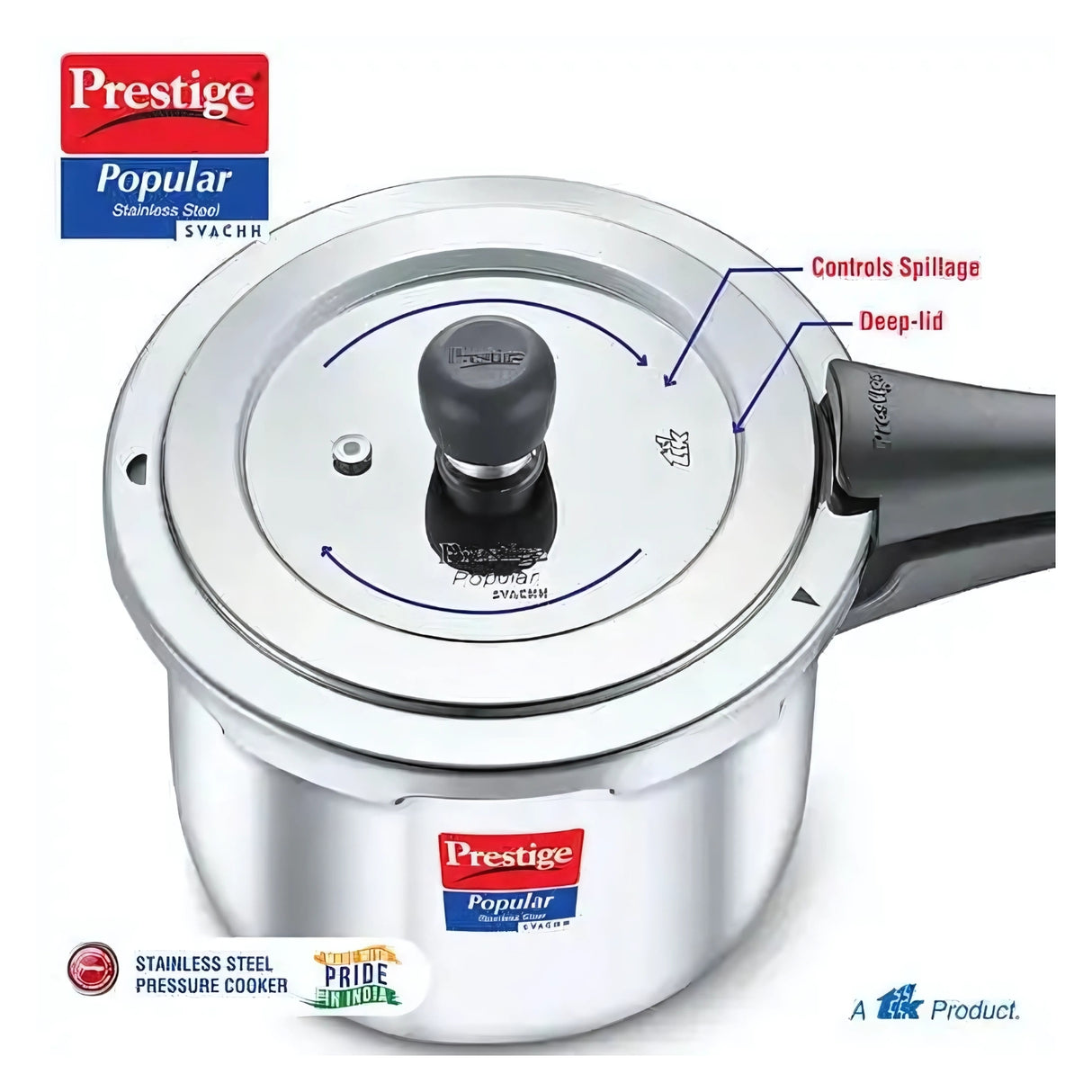 Prestige Popular Svachh Spillage Control SS Pressure Cooker 3 L_3