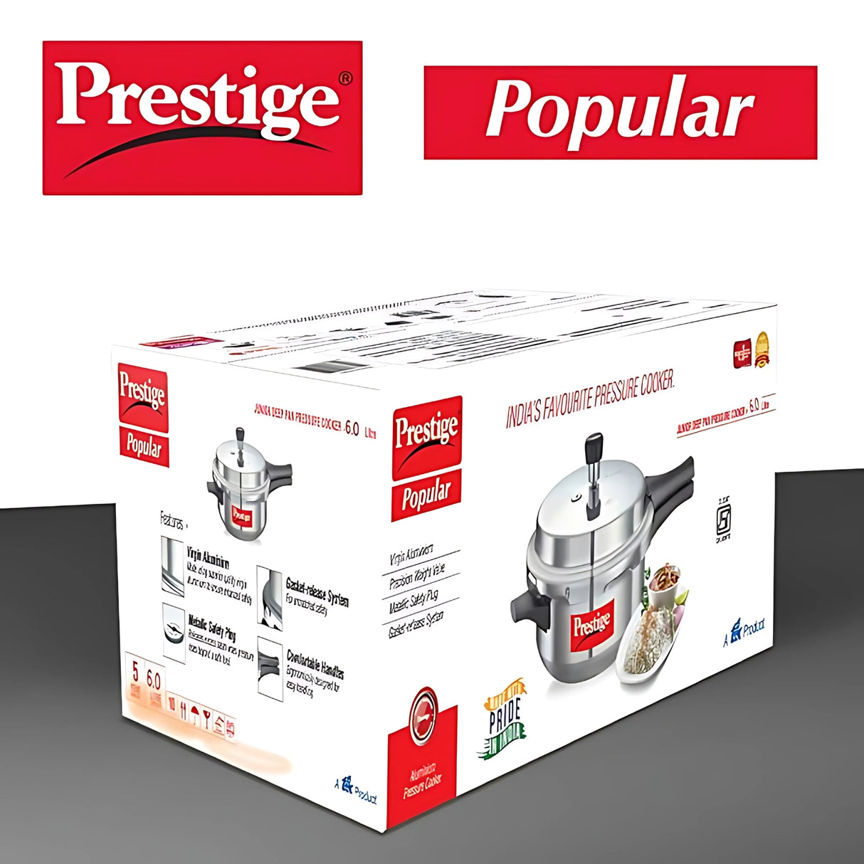 Prestige Popular Virgin Aluminium Senior Deep Pan Pressure Cooker 6 L_5