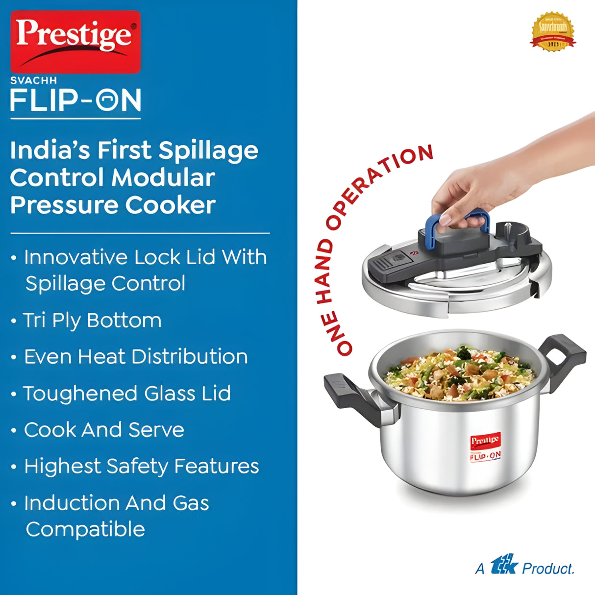 Prestige Svachh Flip-on SS Spillage Control Pressure Cooker With Glass Lid 5 L_3