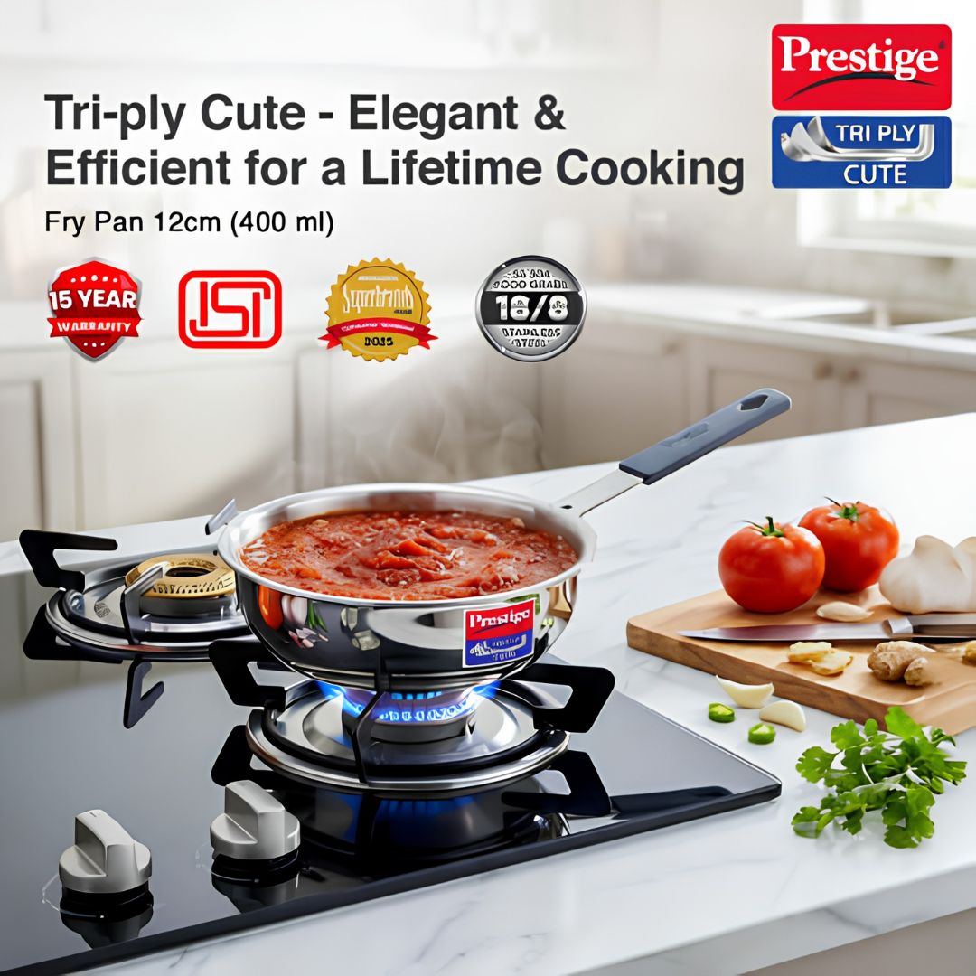 Prestige Tri-Ply Cute Stainless Steel Sauce Pan 12 cm 400 ml_2