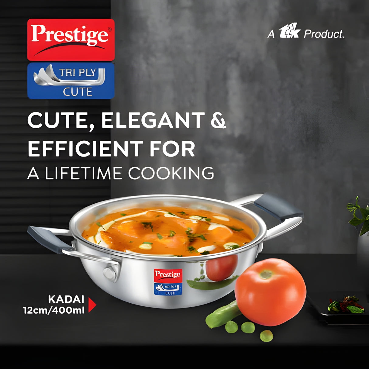 Prestige Tri-Ply Stainless Steel Kadai 12 cm \ 400 ml_2