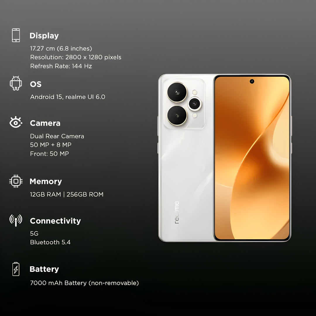 Realme 15 5G (12_256GB Flowing Silver)_Features view