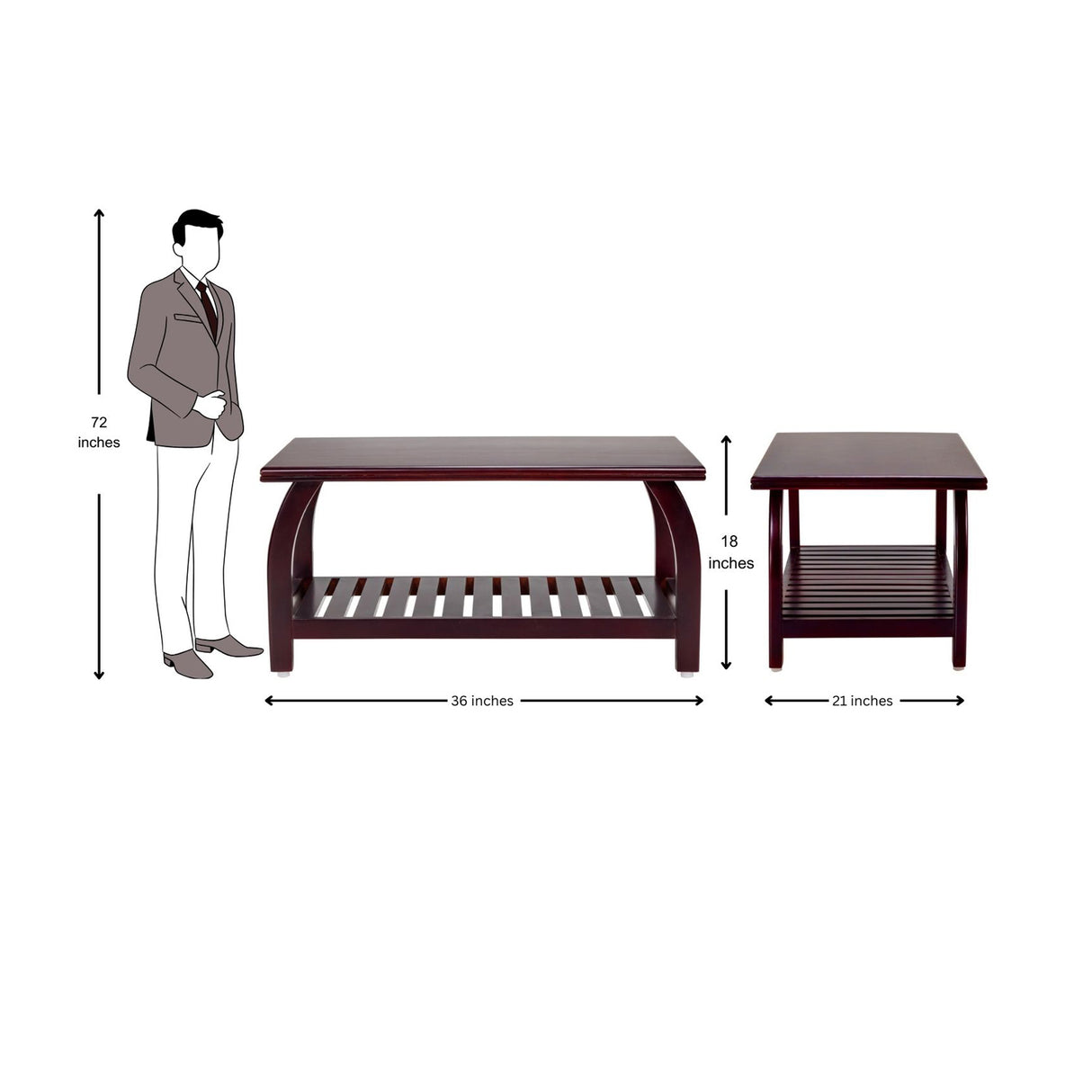 Ripon Wooden Coffee Table - Light Walnut Finish_4