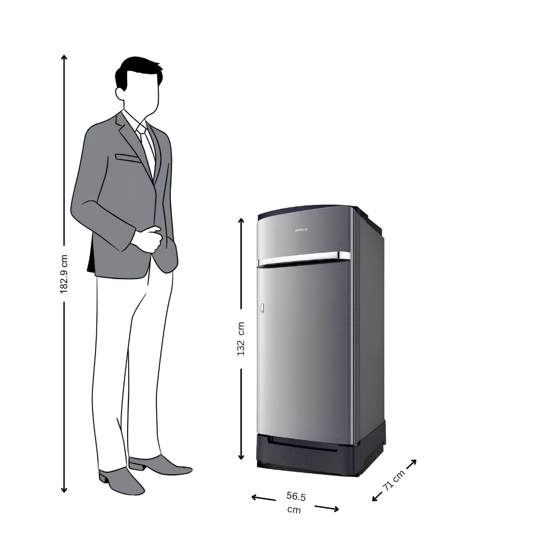 Samsung RR21H2H25S8 Single Door Refrigerator 189 L - Elegant Inox Dimension_4
