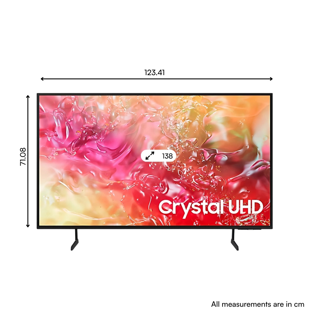 Samsung UA55DU7660KLXL 4K UHD Smart TV - 55 inch_Dimension viiew