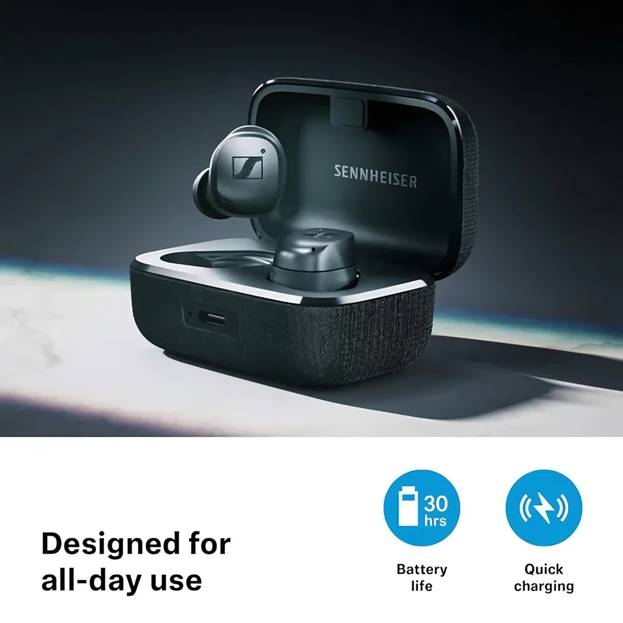 Sennheiser Momentum 4 True Wireless Earbuds - White Silver - Image 3 - Buy Online at Chera Home Junction Coimbatore