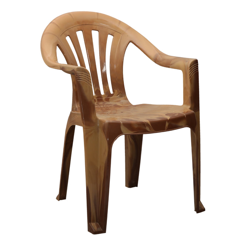 Settle Ease Arm Plastic Chair - Teak Wood