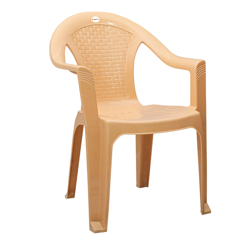 Settle Lite Arm Plastic Chair - Beige
