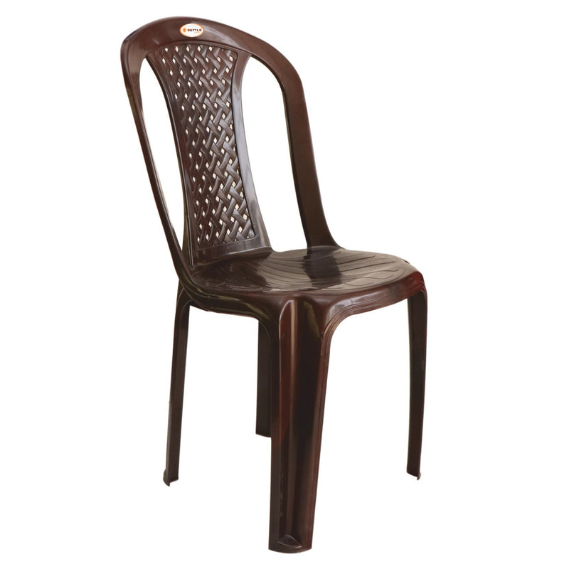 Settle Neo Armless Plastic Chair - Rosewood