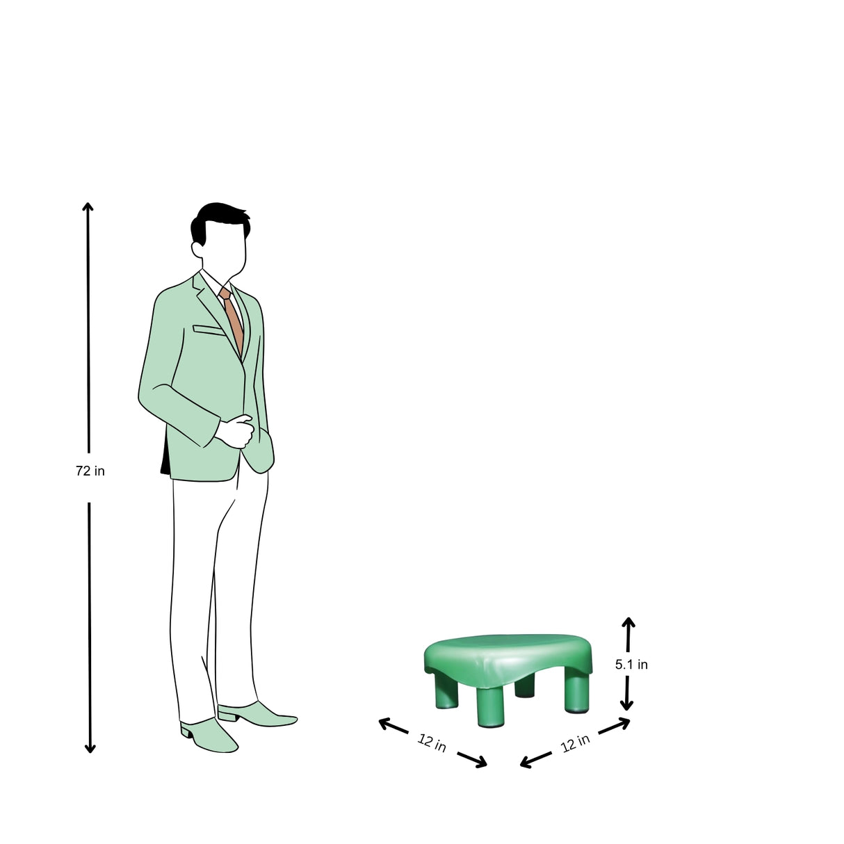 Settle Crest Plastic Foot Stool - Pearl Green_5