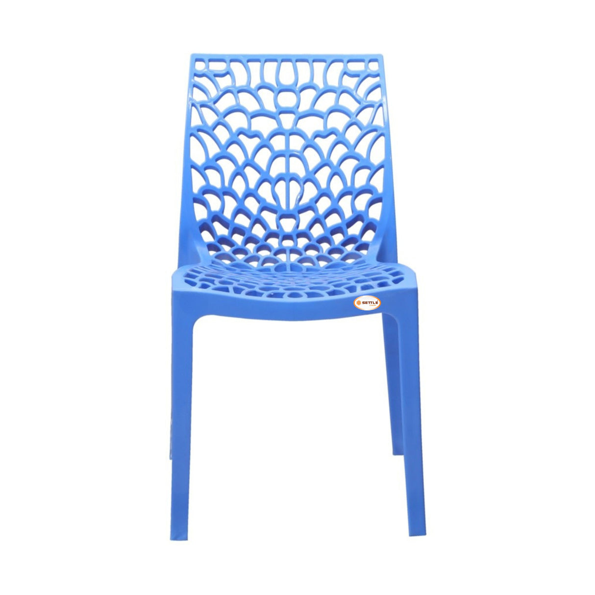 Settle Emperor Armless Plastic Chair - Blue_2