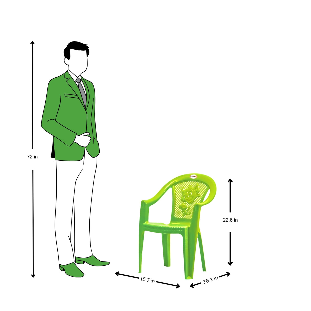 Settle Flex Arm Plastic Chair - Light Green_05