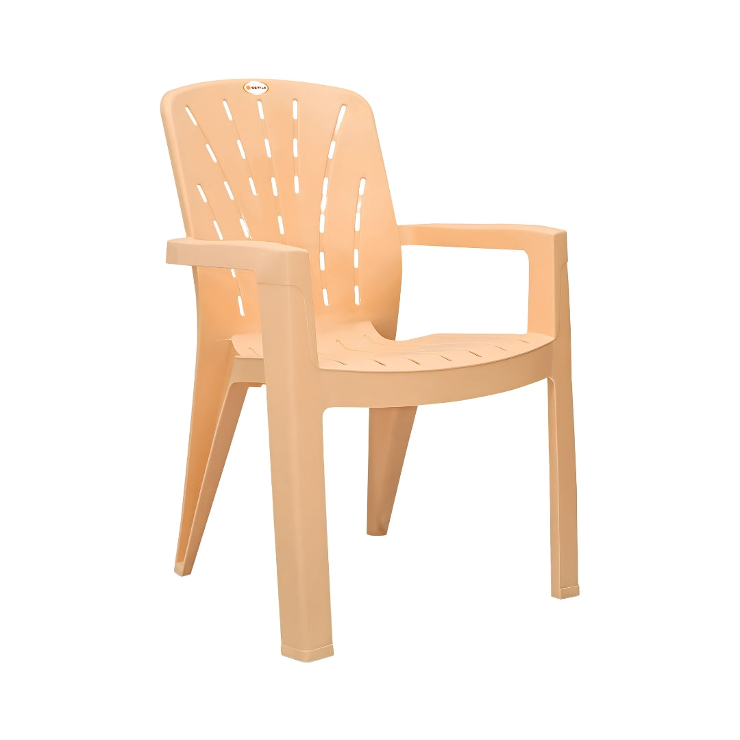 Settle Royale Arm Plastic Chair - Beige