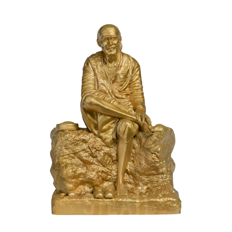 Shirdi Sai Baba Idol 6 In Sculpture - Gold