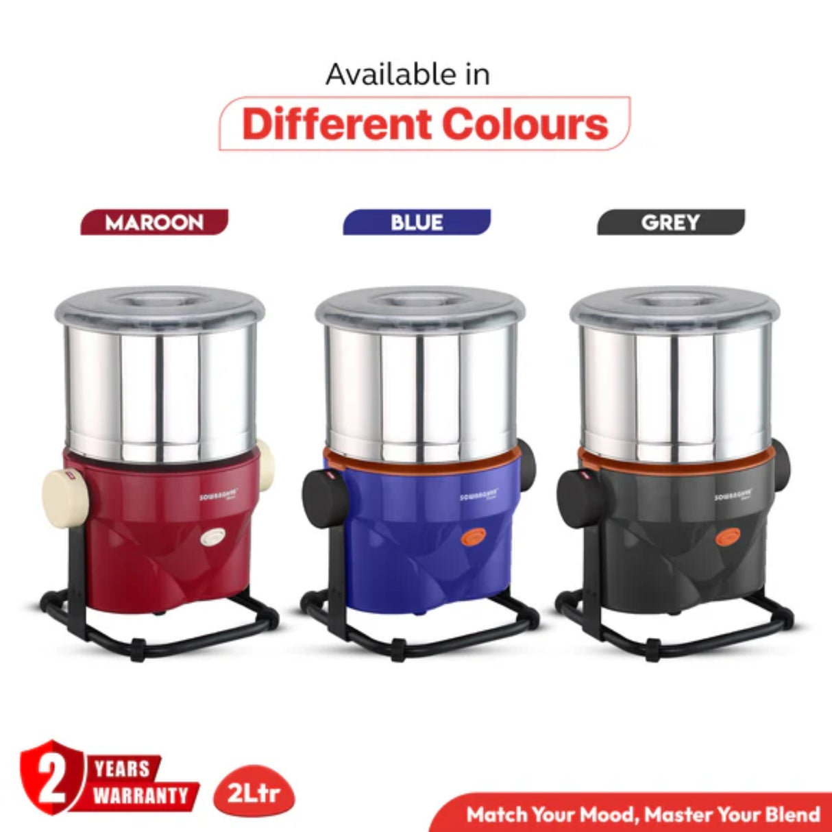 Sowbaghya Shree 2L DTT4102 Heavy Duty 960 RPM Motor Tilting Wet Grinder - Grey_2