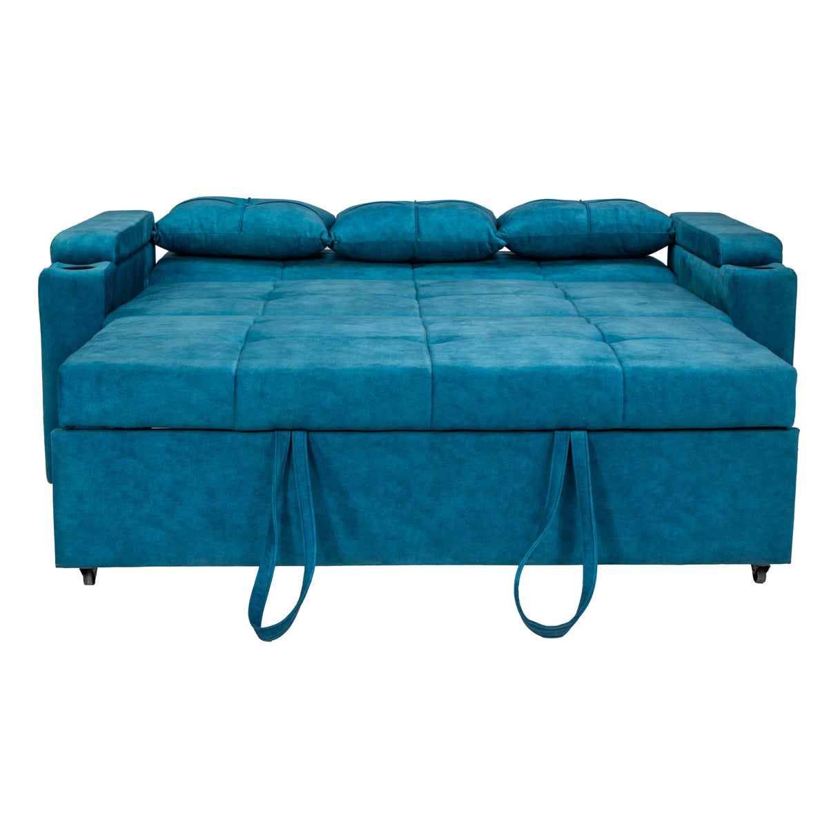 Stockholm Pro Contemporary Fabric Sofa Cum Bed with Adjustable Back - Blue