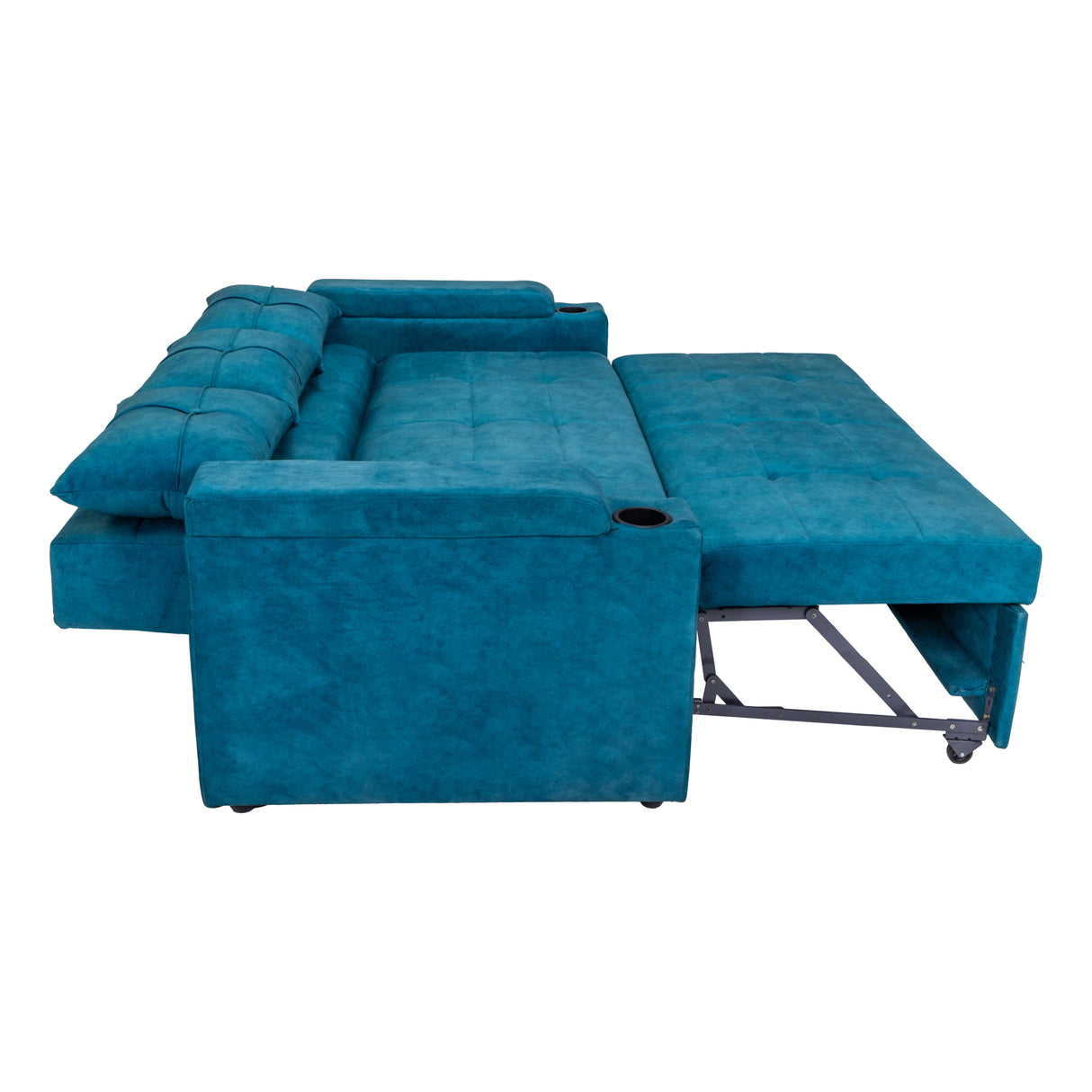Stockholm Pro Contemporary Fabric Sofa Cum Bed with Adjustable Back - Blue