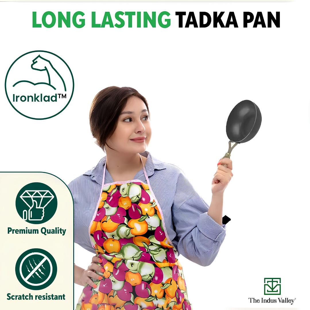 The Indus Valley Cast Iron Pre-Seasoned Tadka Pan 12.7 cm - Black_Features 4