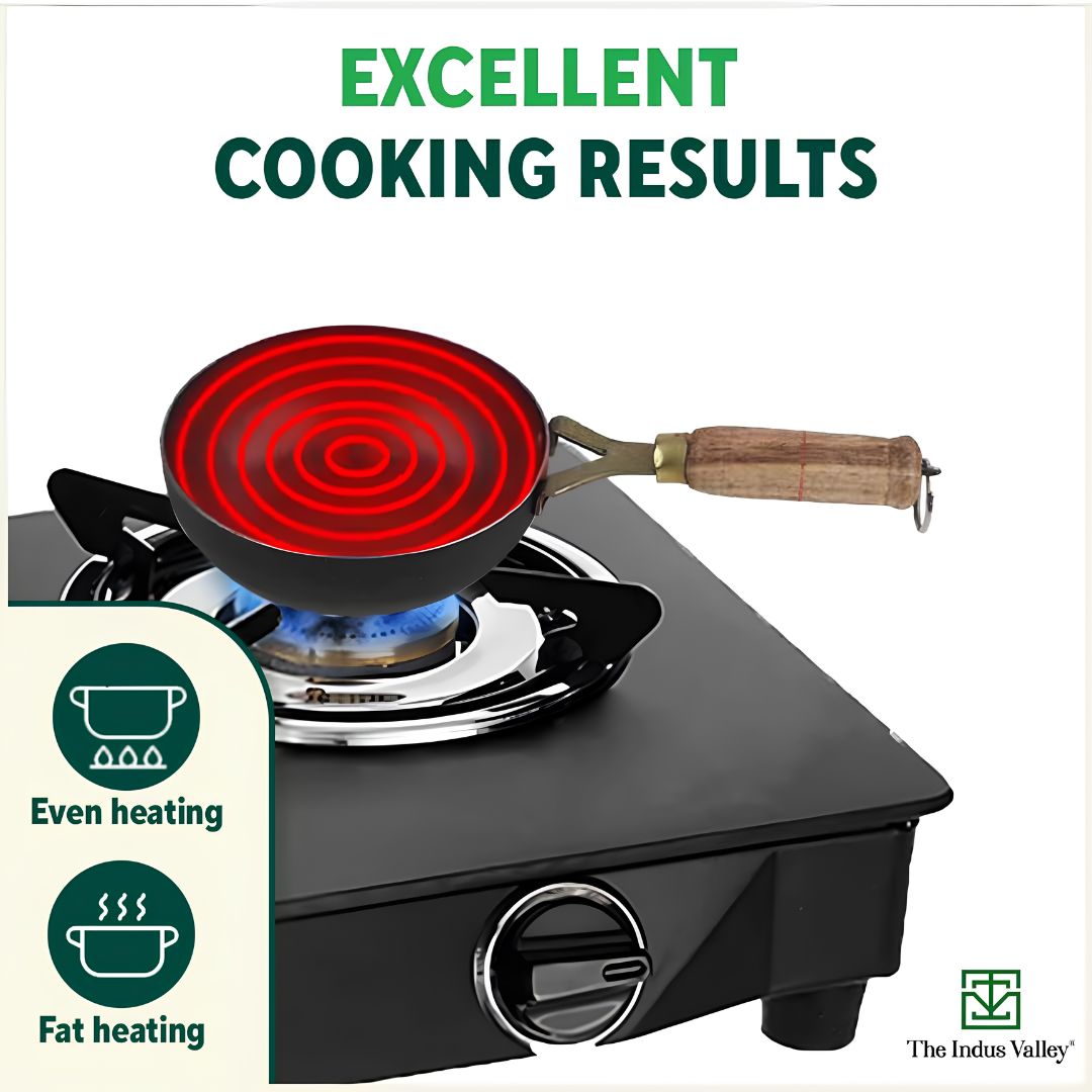 The Indus Valley Cast Iron Pre-Seasoned Tadka Pan 12.7 cm - Black_Features 5