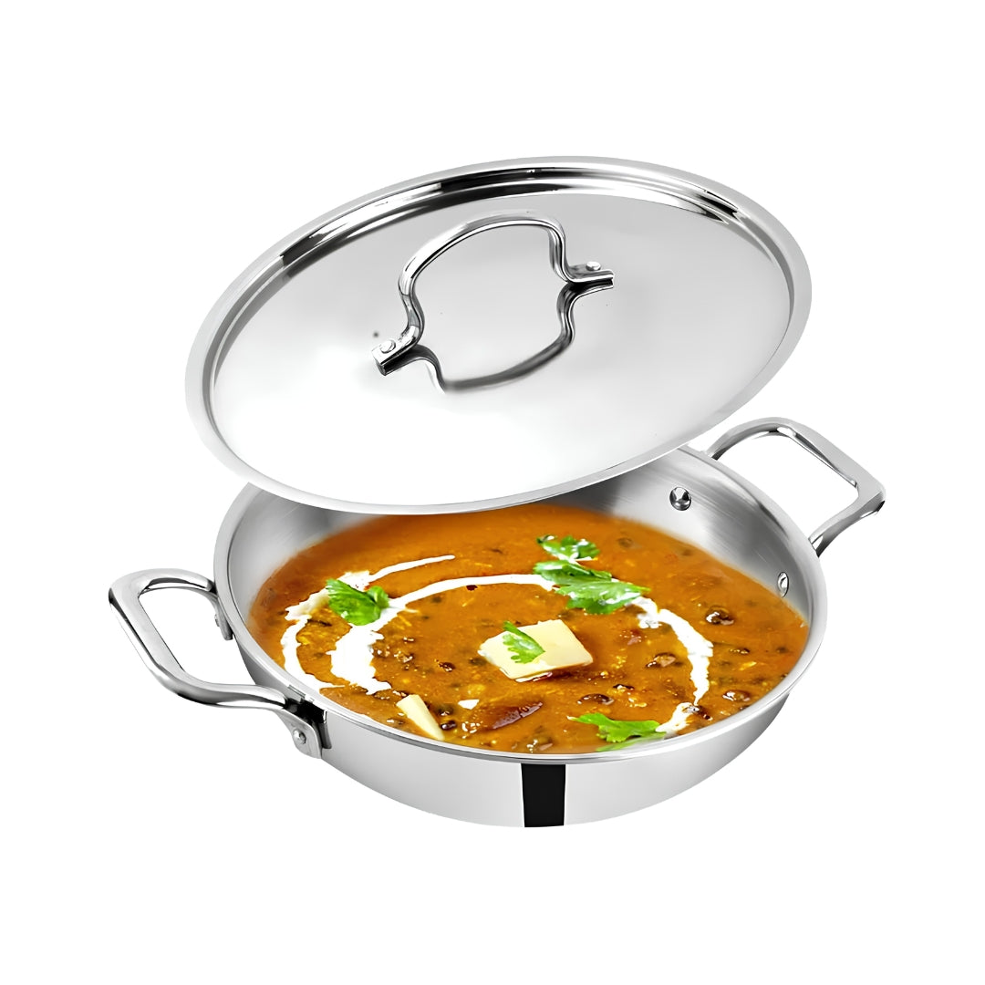 The Indus Valley Triply SS Casserole Handi with Lid 20 cm_Front View
