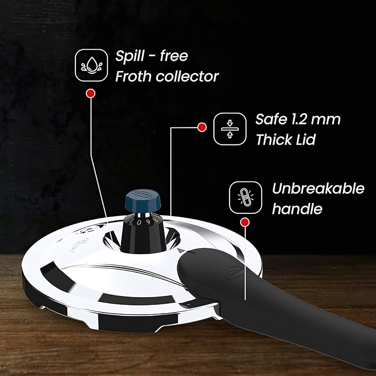 Ultra Krono Triply SS Pressure Cooker 2 L_5