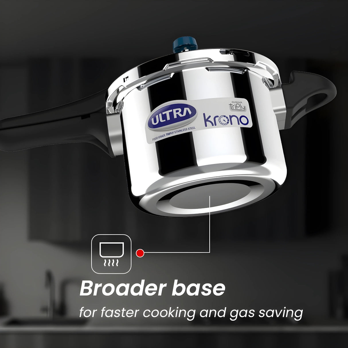 Ultra Krono Triply SS Pressure Cooker 3 L_6