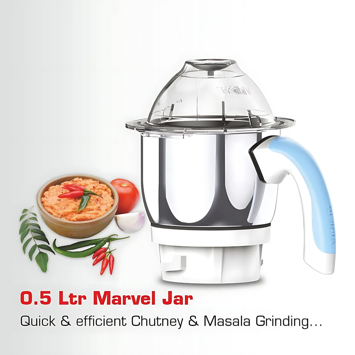 Vidiem Eva Super Blu Mixer Grinder 3 Stainless Steel Jars 750 Watts - Blue_6