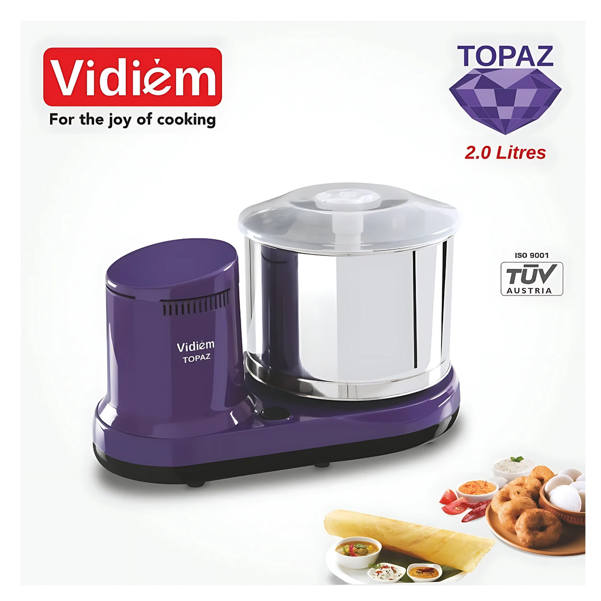Vidiem TOPAZ 2L Wet Grinder - Lavender_2