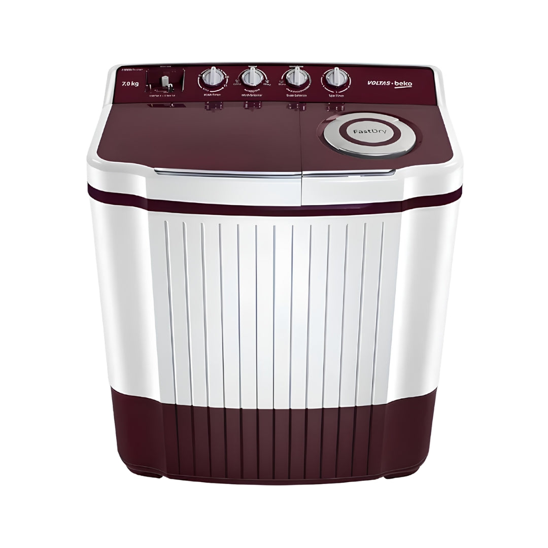 VoltasBekoWTT70DLIMSemi-AutomaticTopLoadWashingMachine7Kg-WhitewithBurgundy_FrontView_1