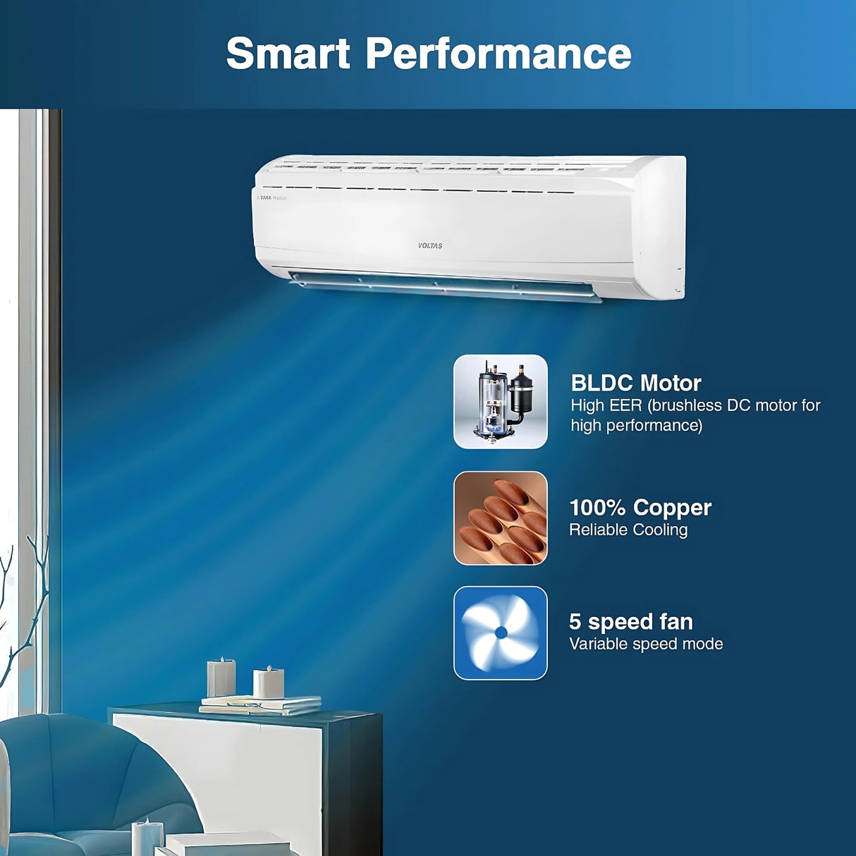 Voltas 243 Vectra Plus Non Inverter Split AC 2 Ton - White_7