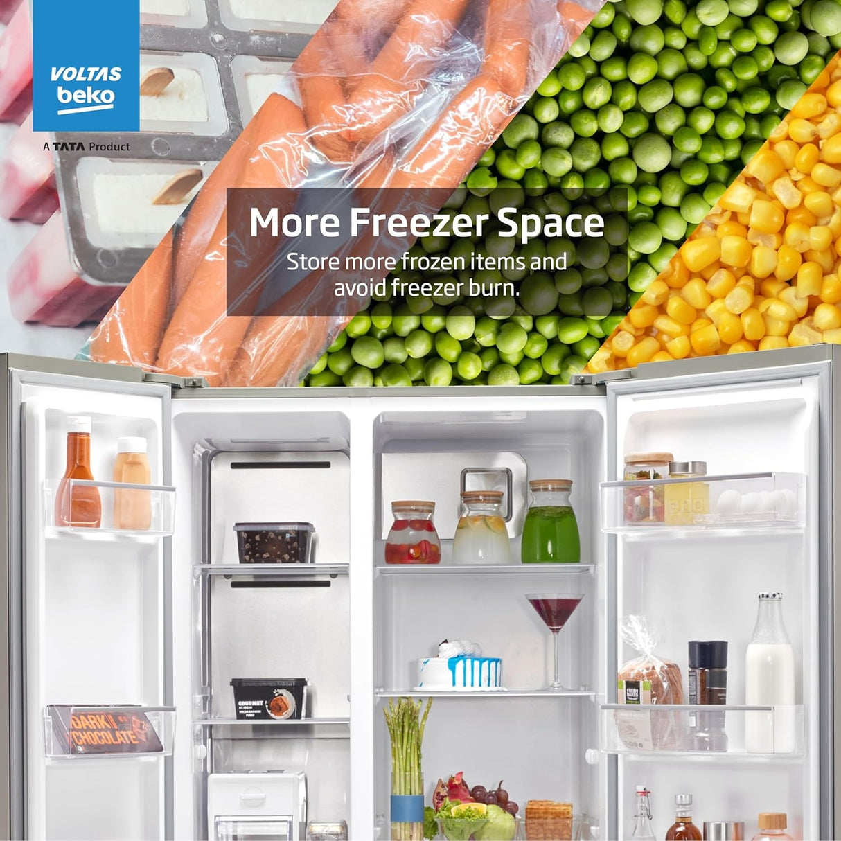 Voltas Beko RSB585/FPV300RXID 1101020 4 Star 563 L Side by Side Refrigerator – Inox Steel_10