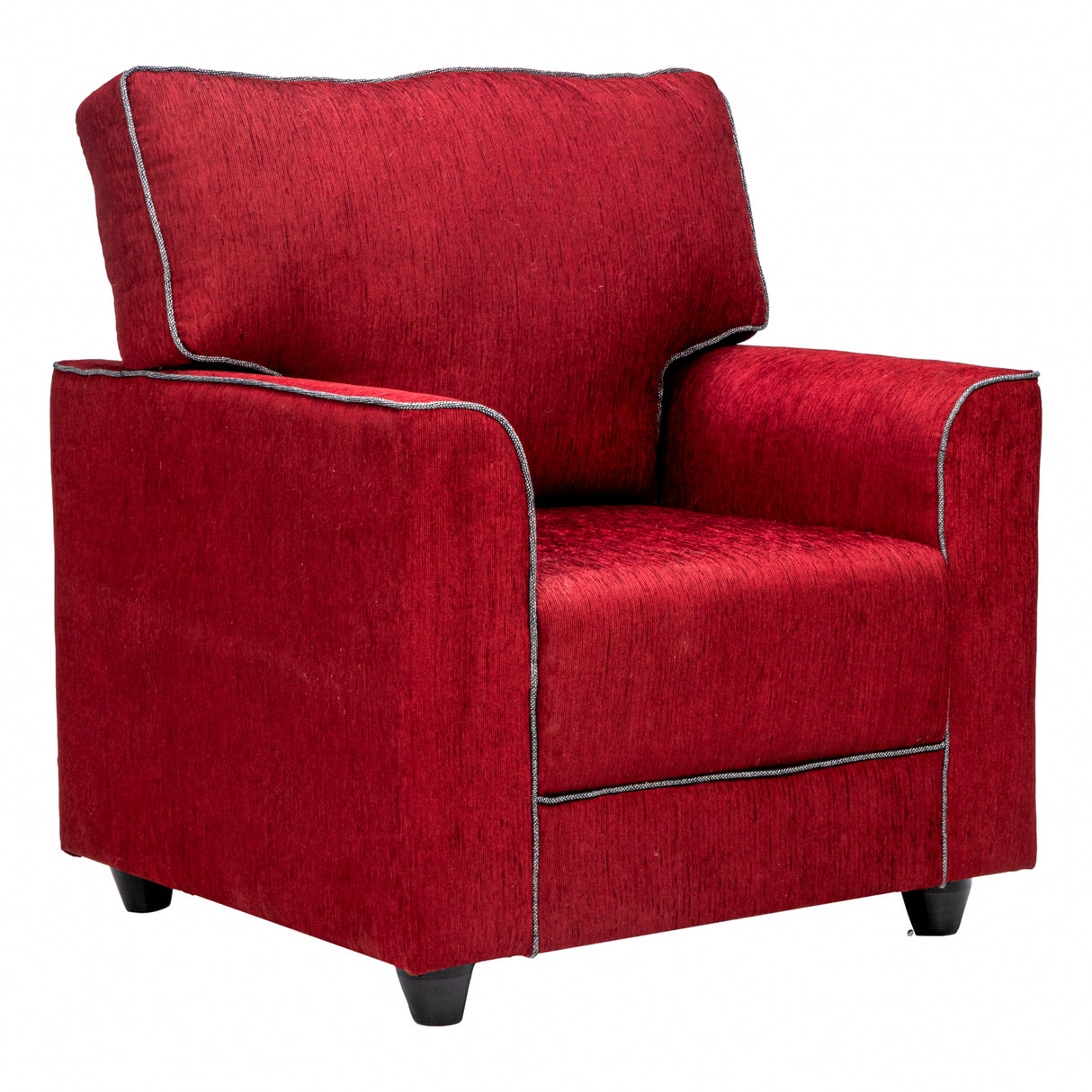 Waasa Pro Sophisticated Fabric Sofa Set (3+1+1 Seater) - Maroon