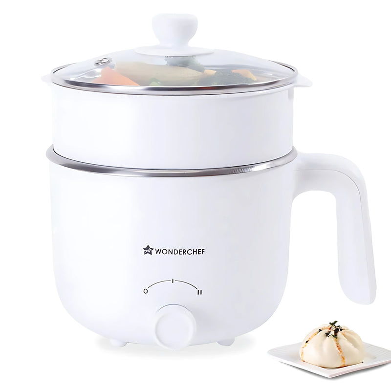 Wonderchef 1.2 L Auto Shut-Off & Overheat Protection Multi Cook Kettle - White