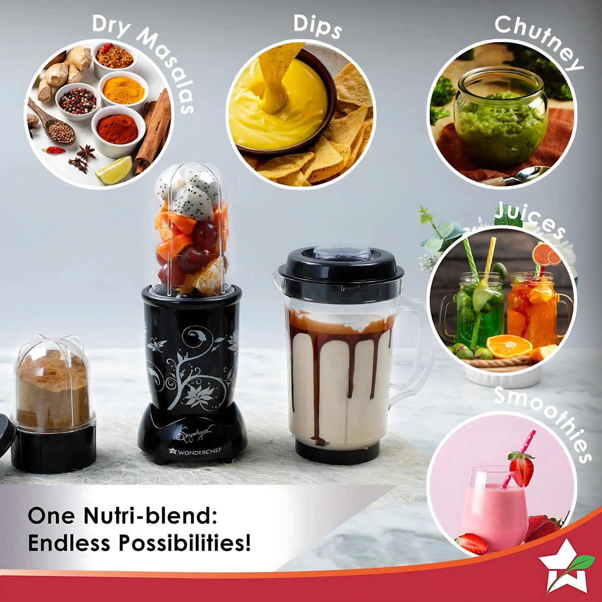 Wonderchef 63152293 Nutri-Blend Black 3 Jars 400 Watts – Black _3