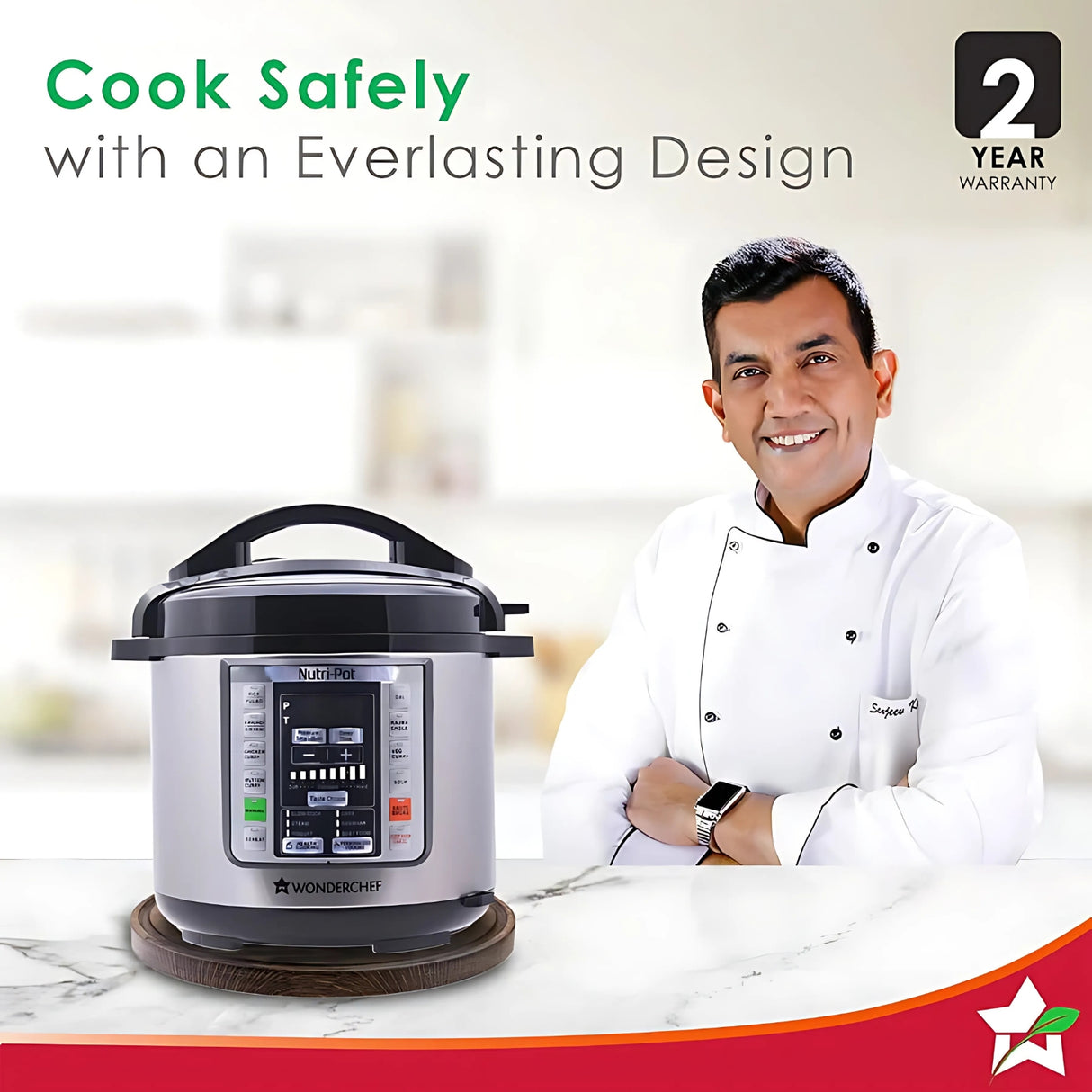Wonderchef Electric Pressure Cooker 63152847 Nutri-Pot 7-in-1 Programmable 6 L - Silver_2