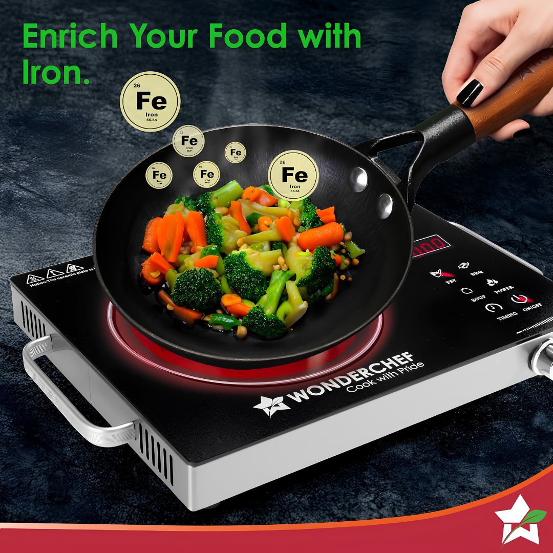 Wonderchef Pre-Seasoned Ferro Light Cast Iron Fry Pan 20 cm Black _Features 3