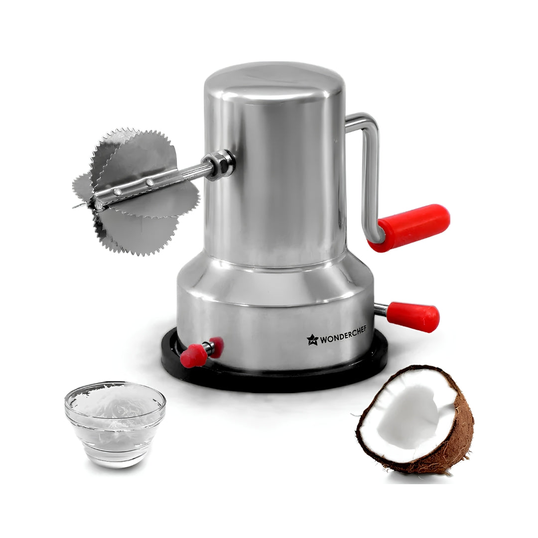 Wonderchef Stainless Steel Manual Operation Coconut Scraper - Silver_Front View